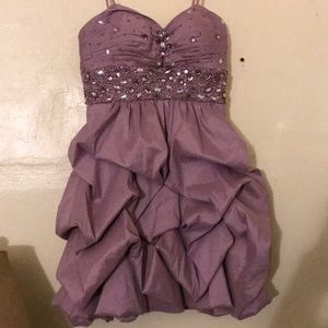 Bee Darlin Purple Strapless Dress